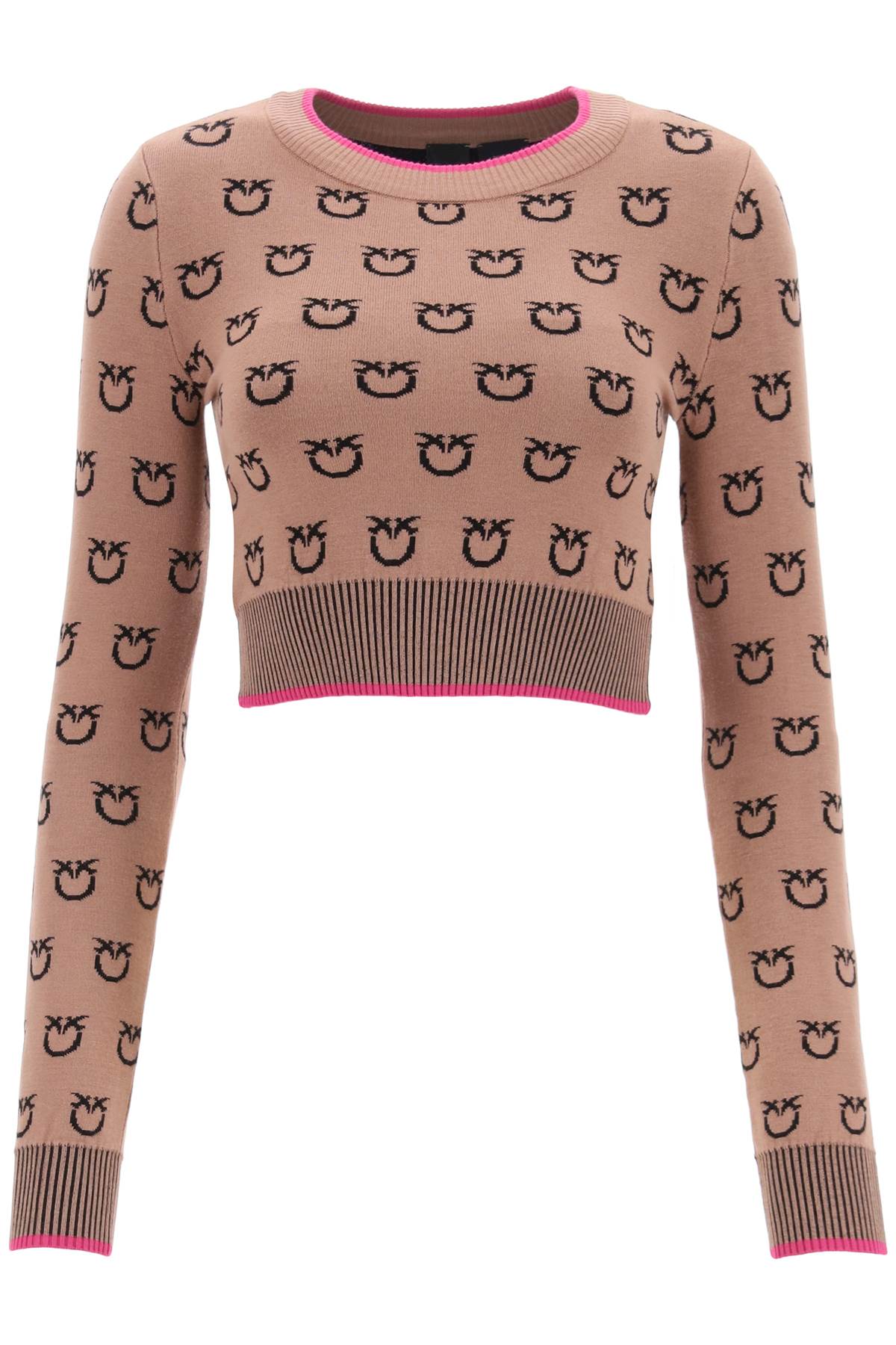 Pinko Pinko 'furetto' all-over logo crop top