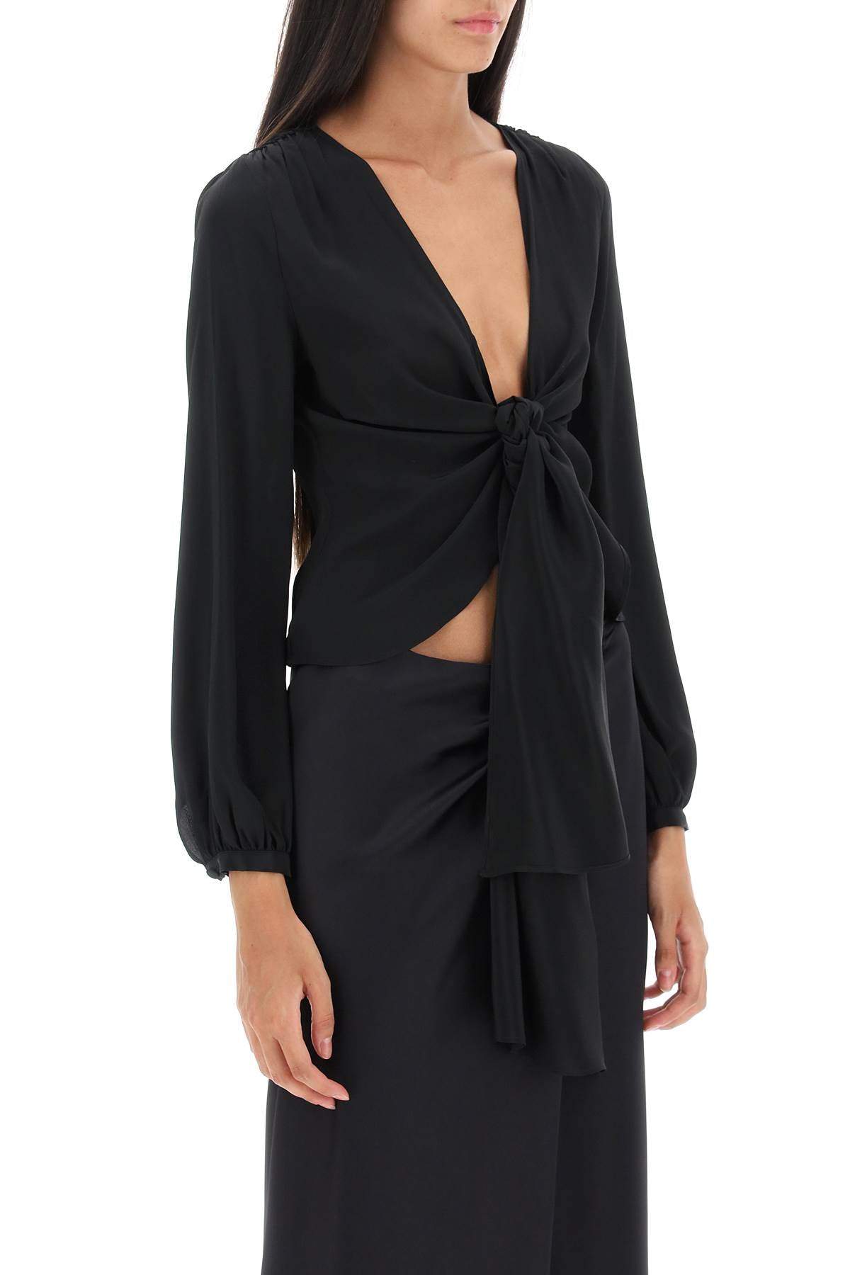 Pinko neutrino crepe tie front blouse