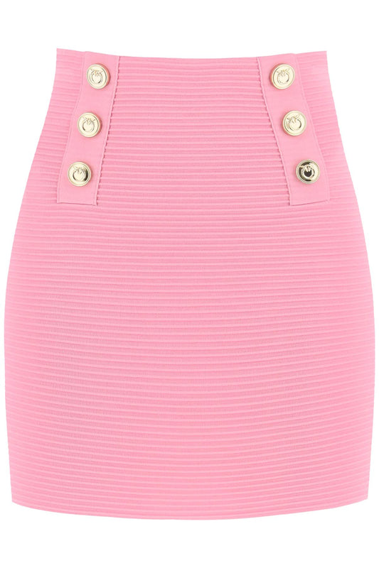 Pinko Pinko cipresso mini skirt with love birds buttons