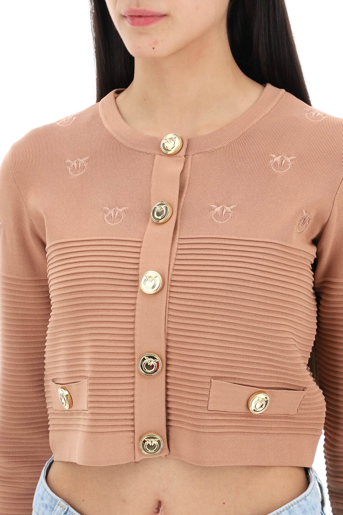 Pinko Pinko ciliegio cardigan with love birds detailing