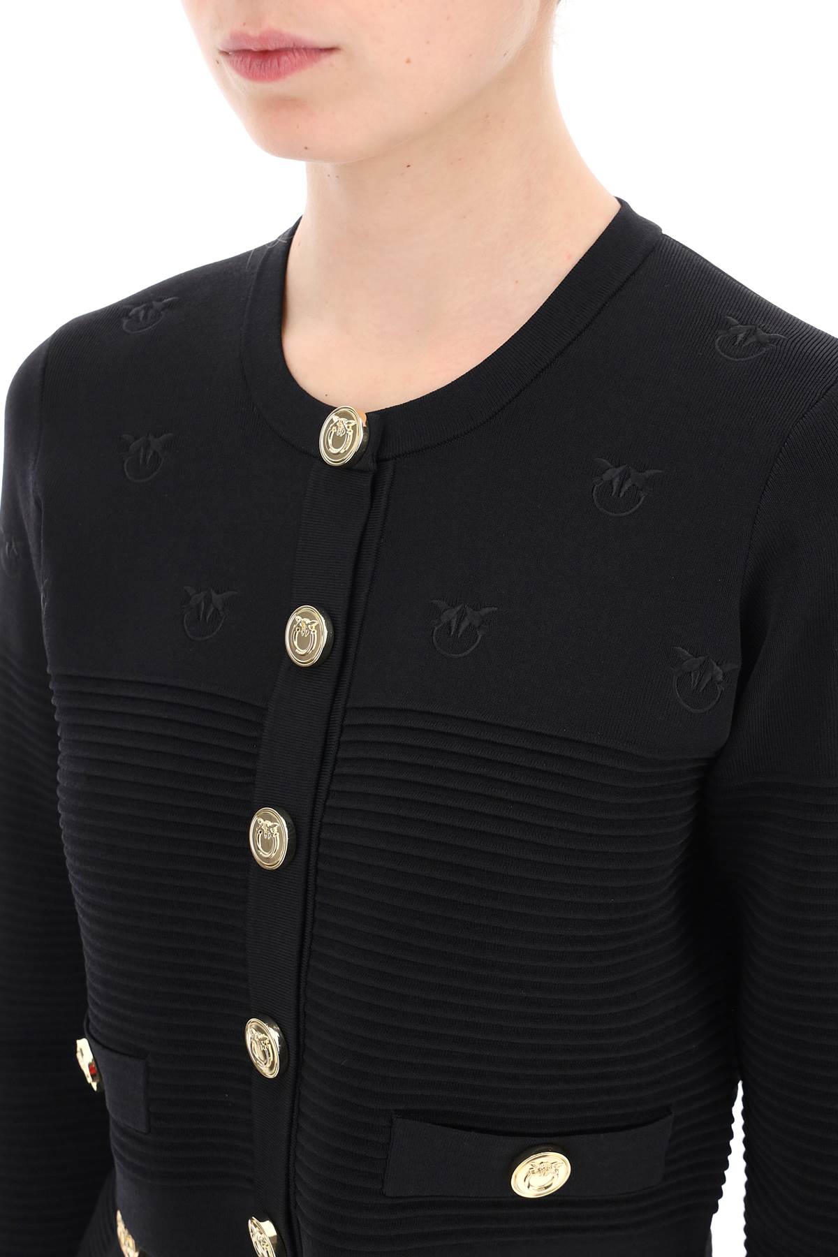 Pinko Pinko ciliegio cardigan with love birds detailing