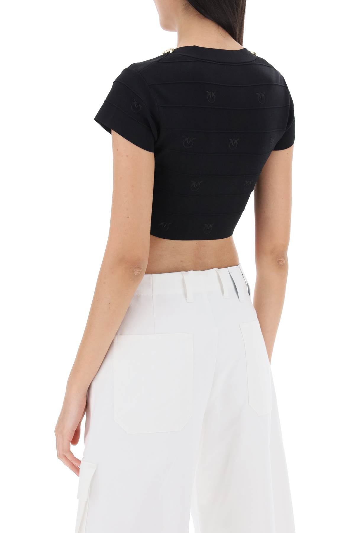 Pinko Pinko hoodia knitted crop top