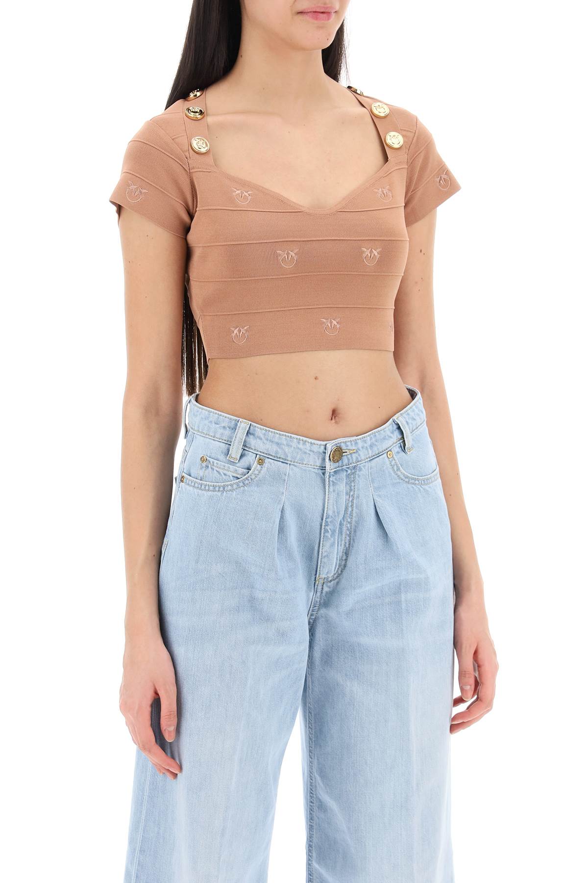 Pinko Pinko hoodia knitted crop top