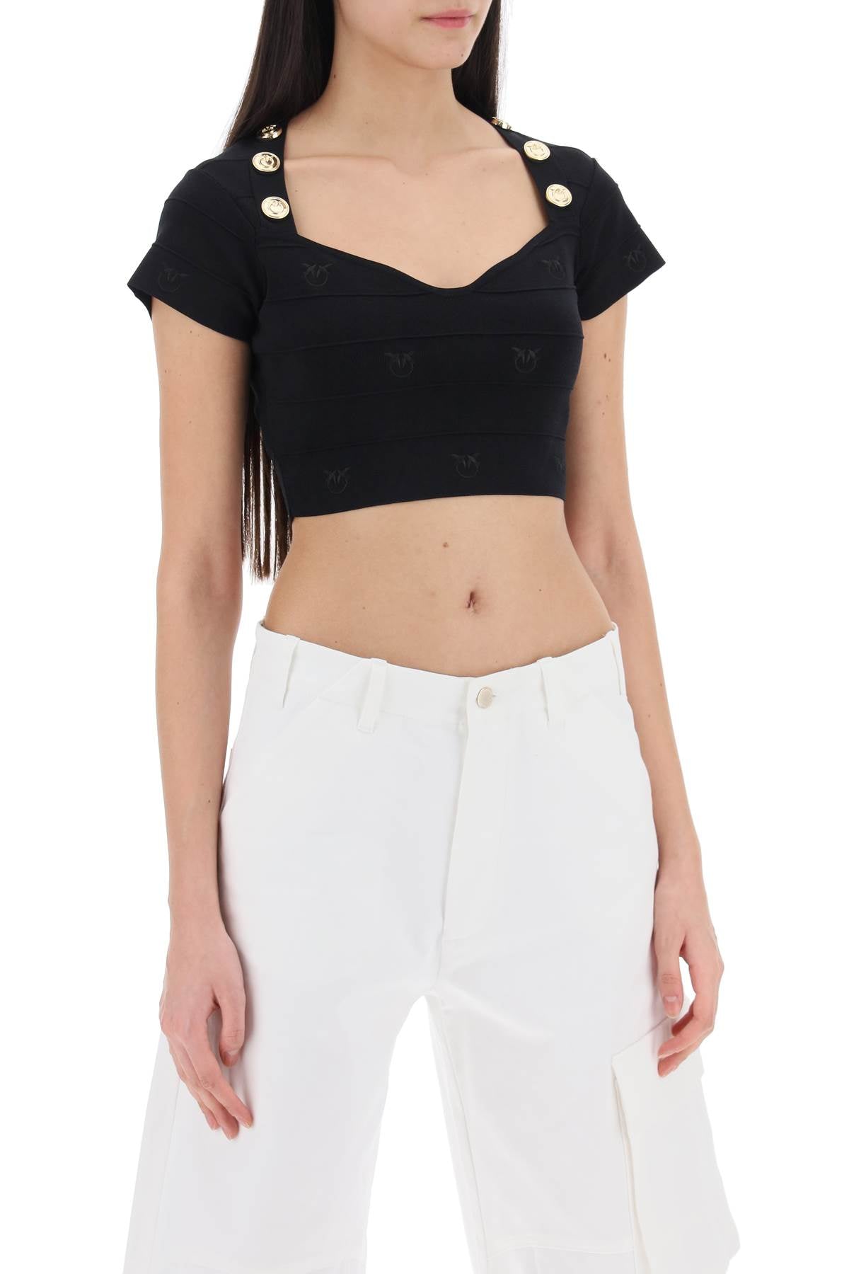 Pinko Pinko hoodia knitted crop top