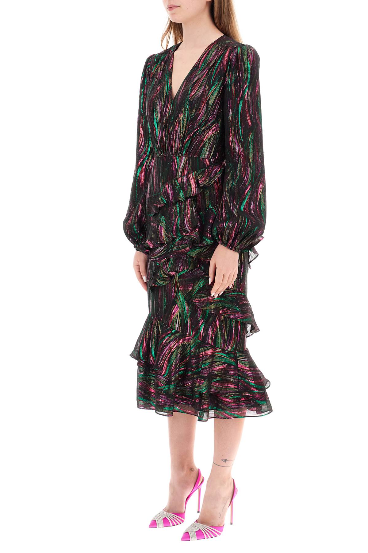 Saloni Saloni 'alya' ruffled midi dress