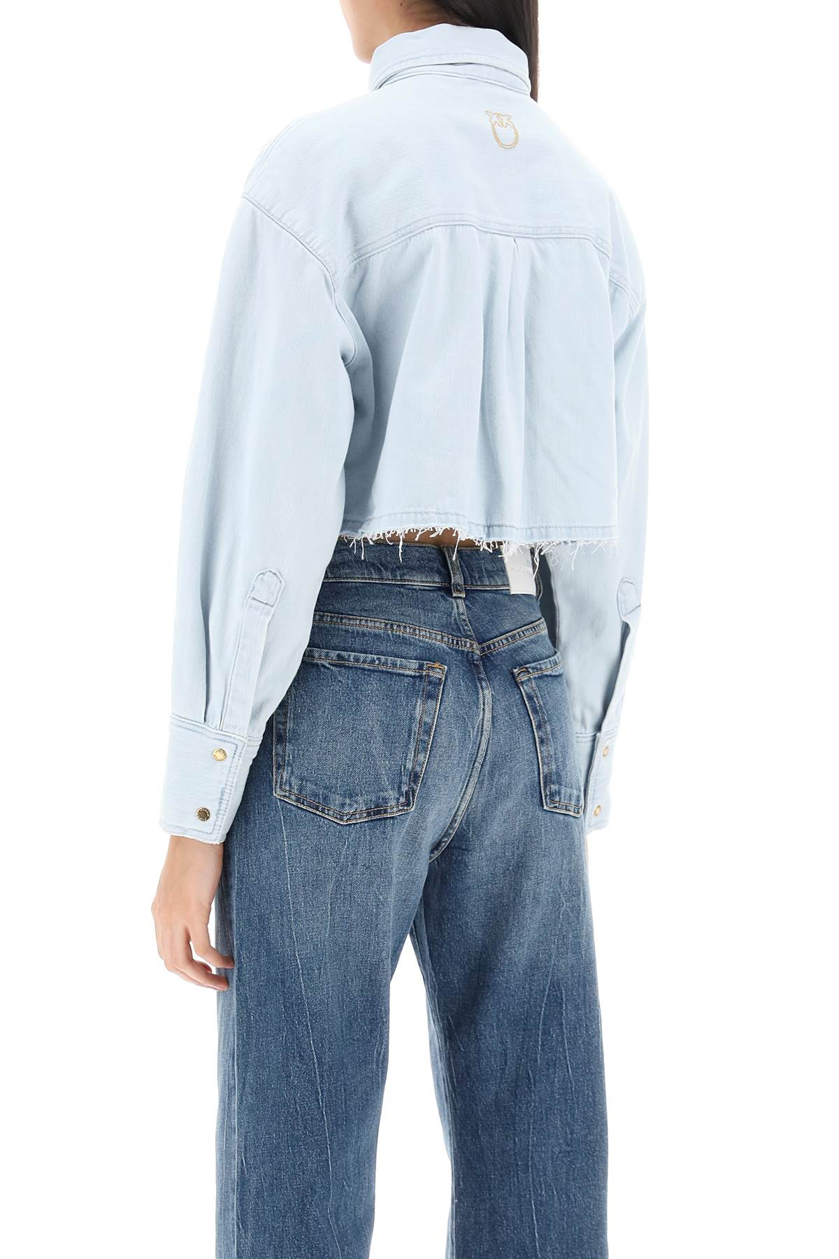 Pinko pergusa cropped denim shirt