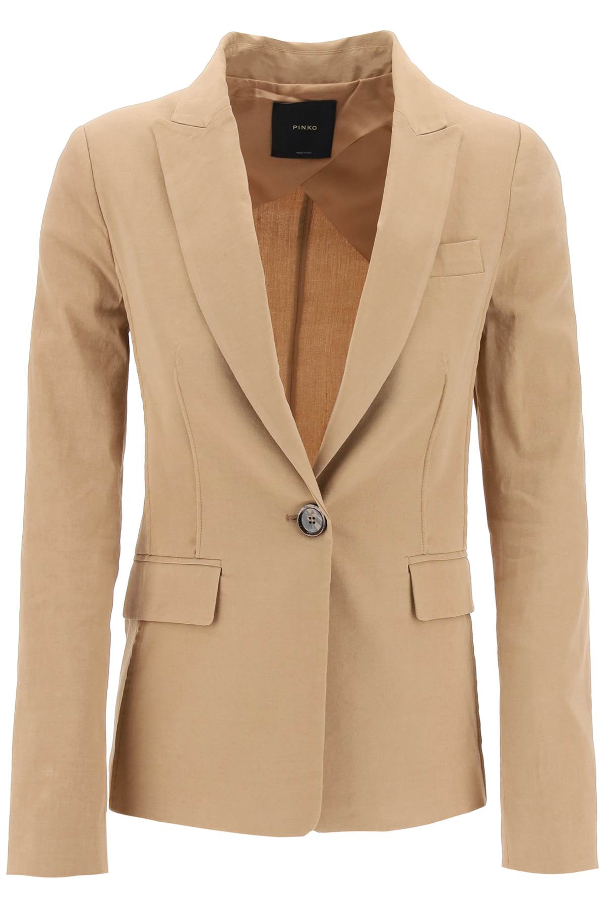 Pinko Pinko linen-blend single-breasted blazer