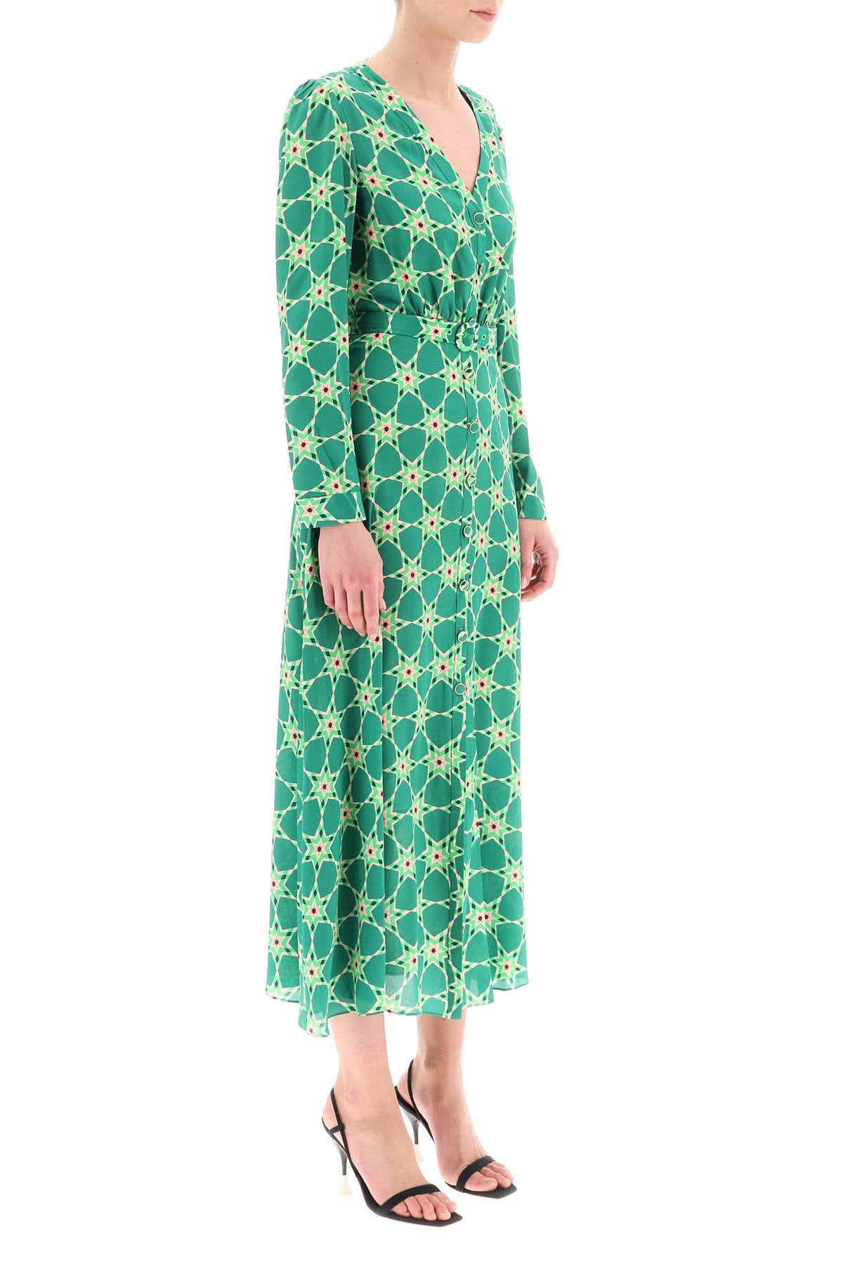 Saloni Saloni 'lea' long shirt dress in silk crepe