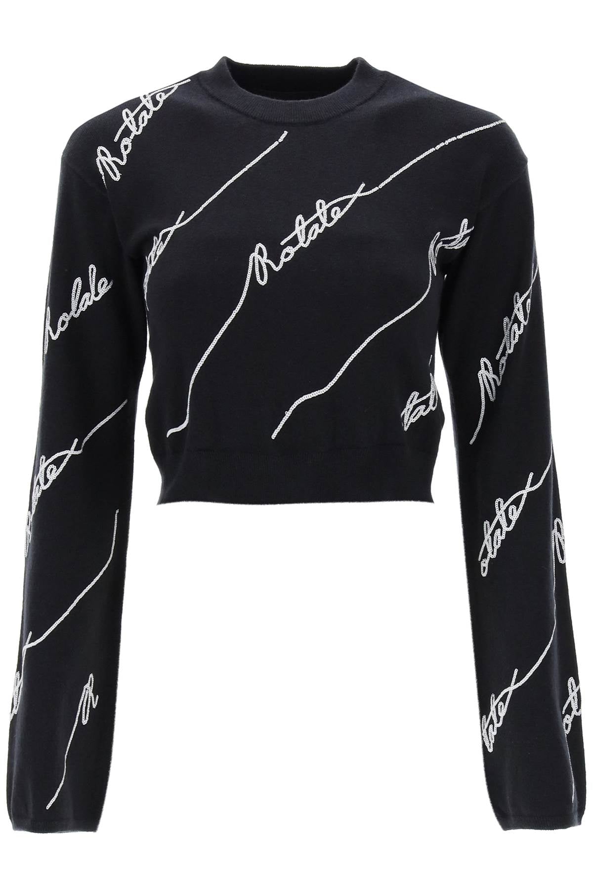 Rotate Rotate sequined logo cropped sweater