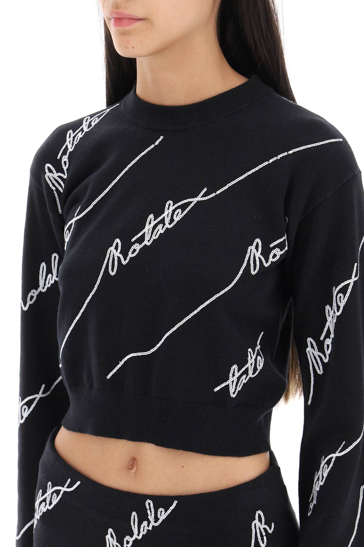 Rotate Rotate sequined logo cropped sweater