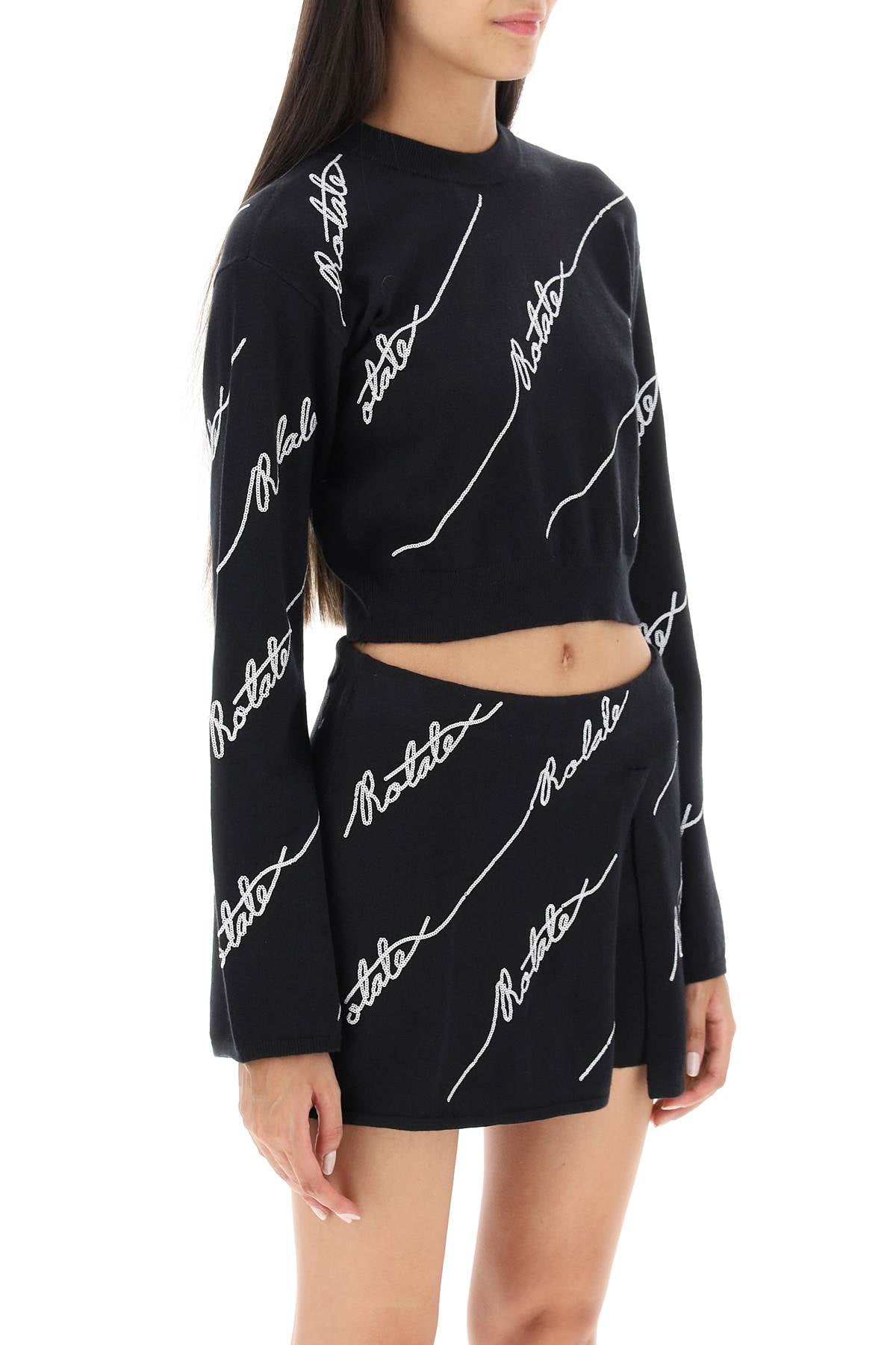 Rotate Rotate sequined logo cropped sweater