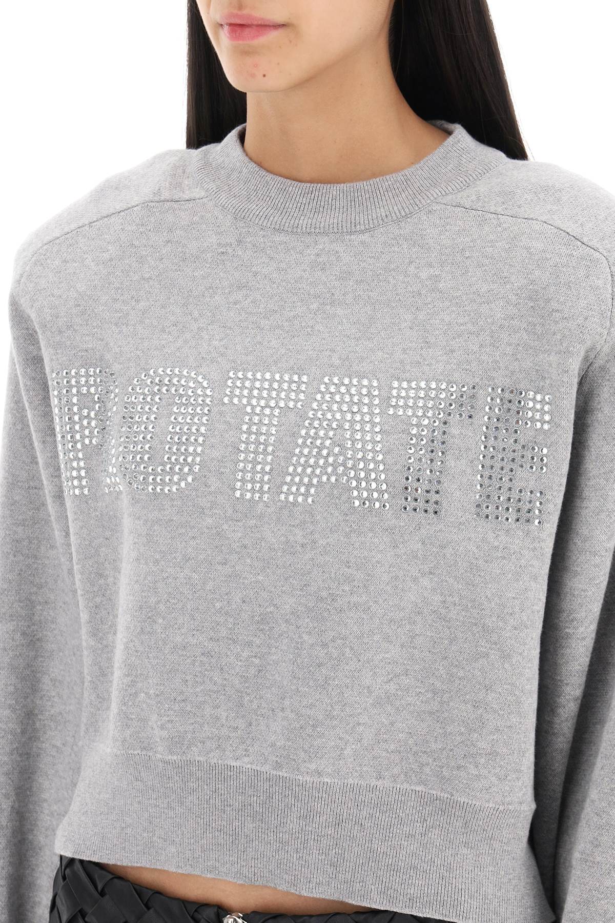 Rotate Rotate cropped sweater with rhinestone-studded logo