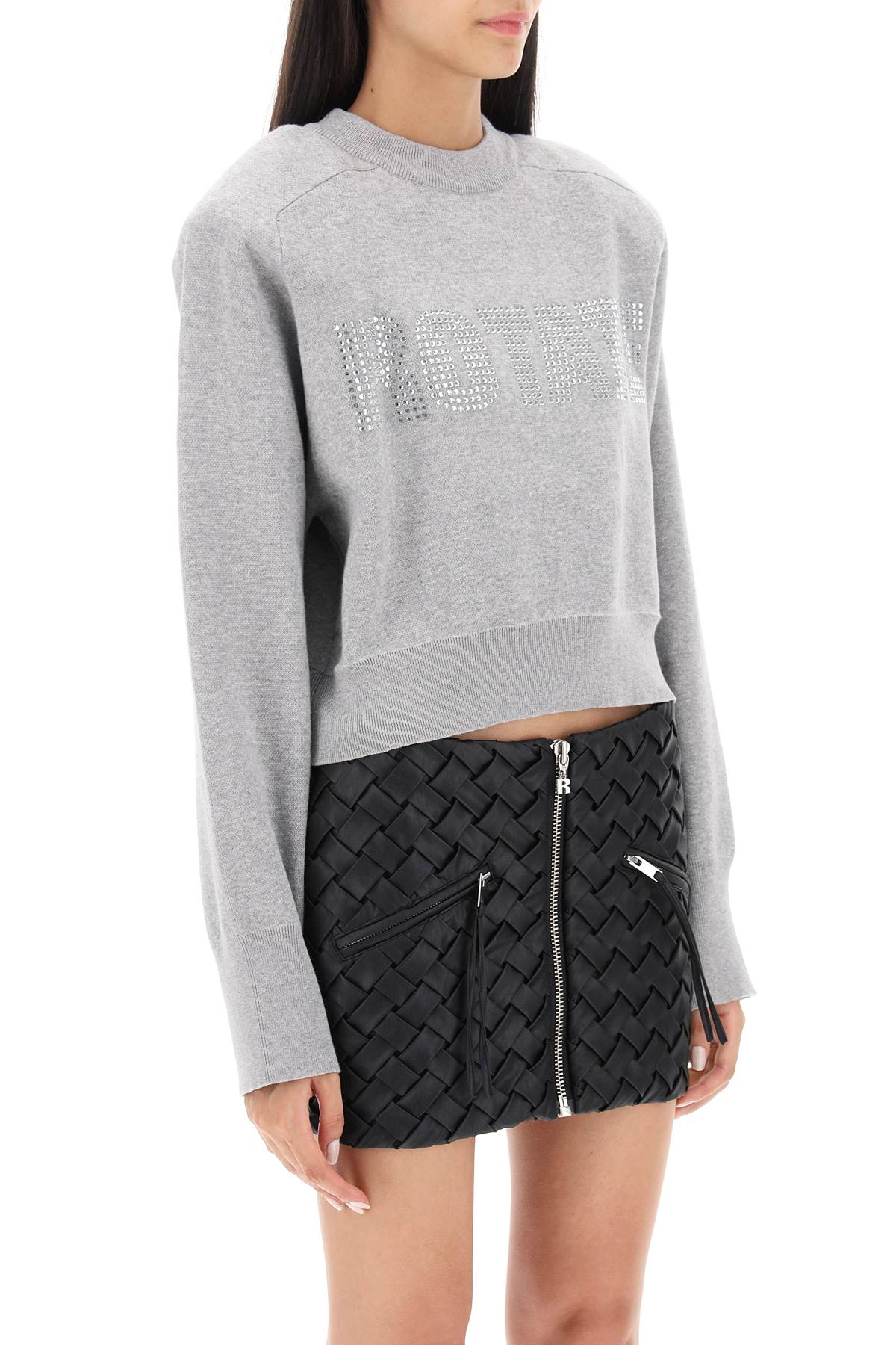 Rotate Rotate cropped sweater with rhinestone-studded logo