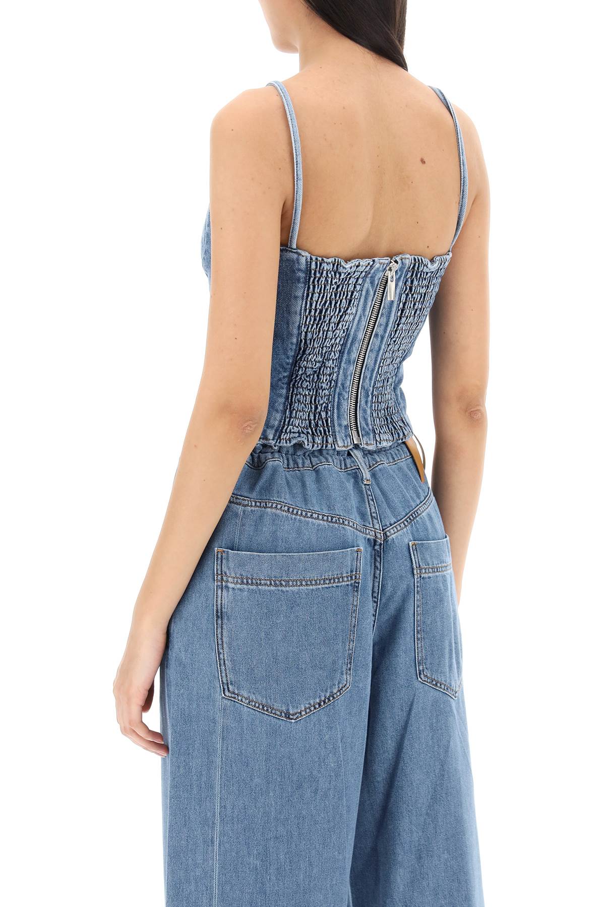 Magda Butrym Magda butrym denim cropped bustier top