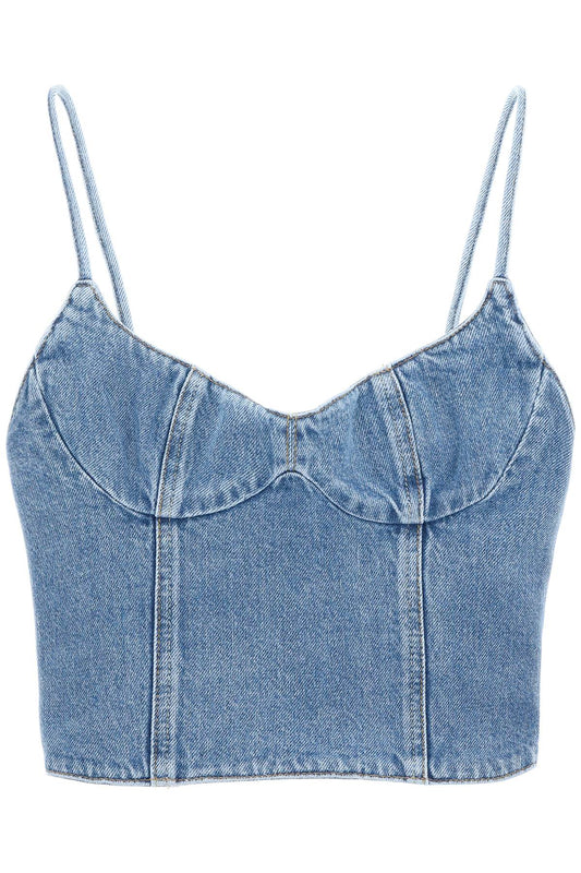 Magda Butrym Magda butrym denim cropped bustier top