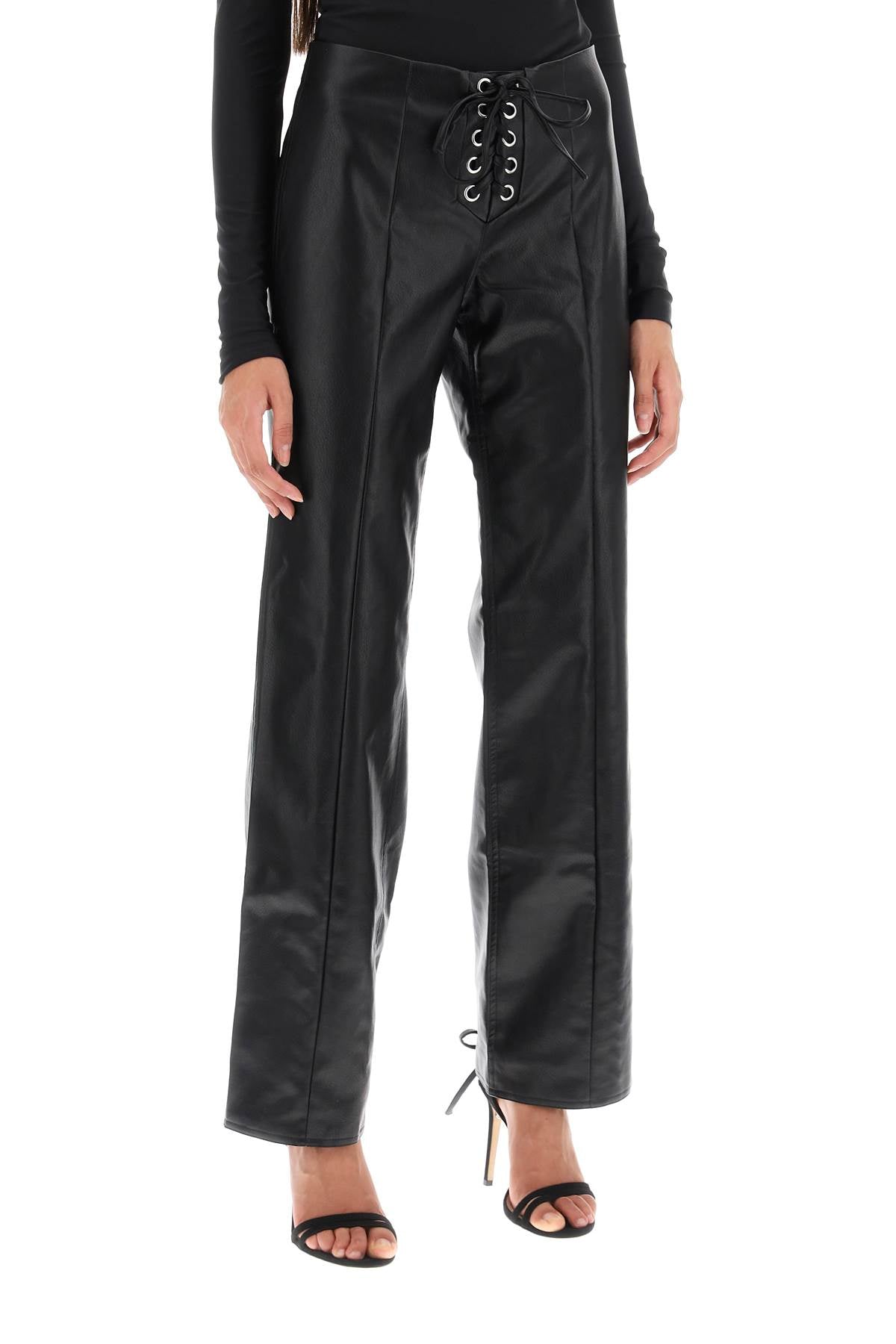 Rotate Rotate straight-cut pants in faux leather