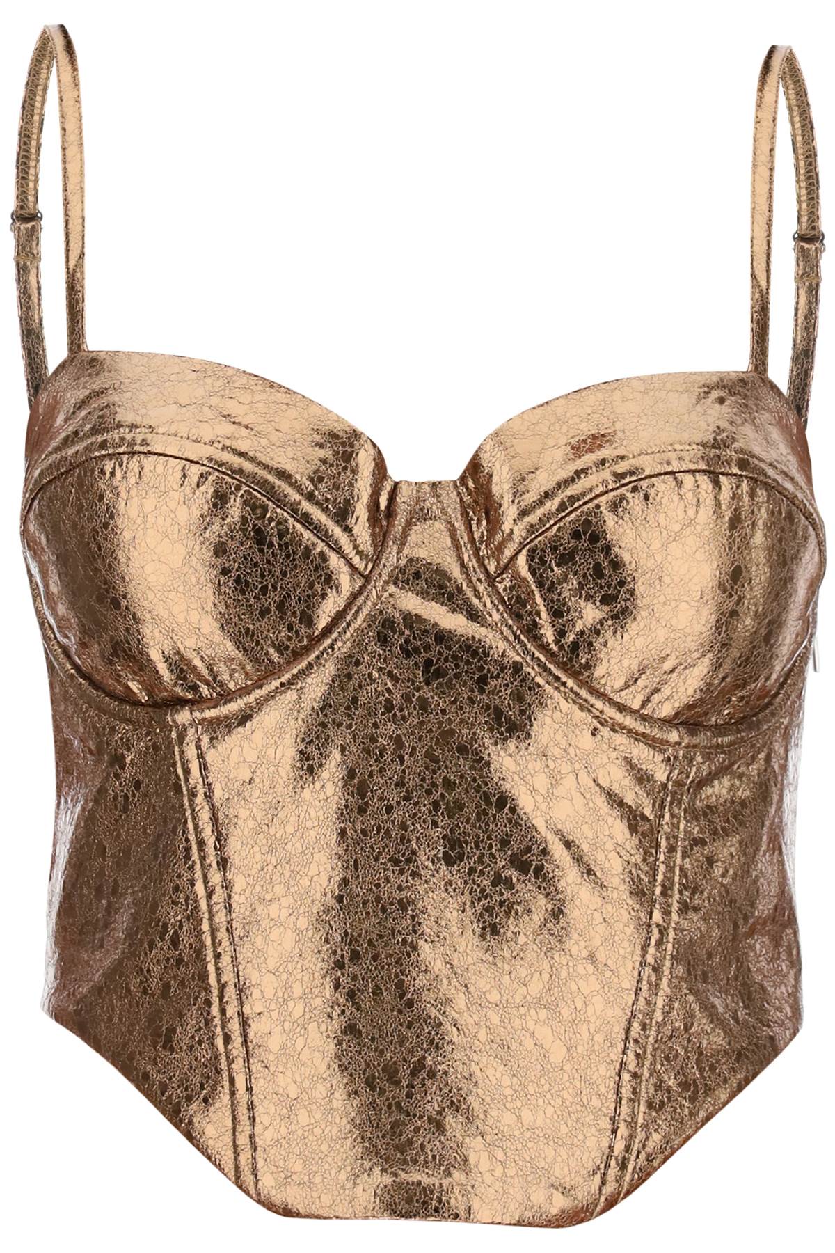 Rotate Rotate textured laminated bustier top