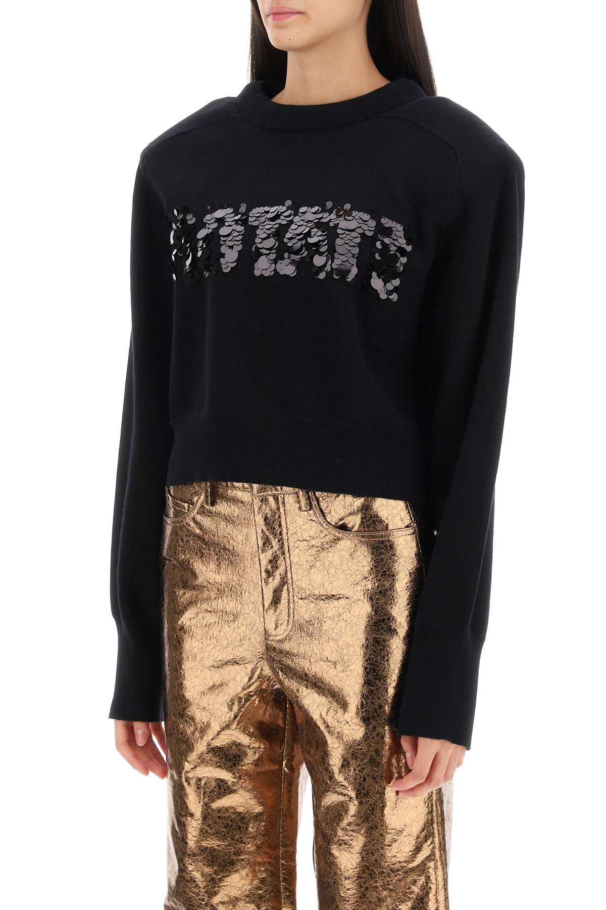 Rotate Rotate sequined logo knit sweatshirt