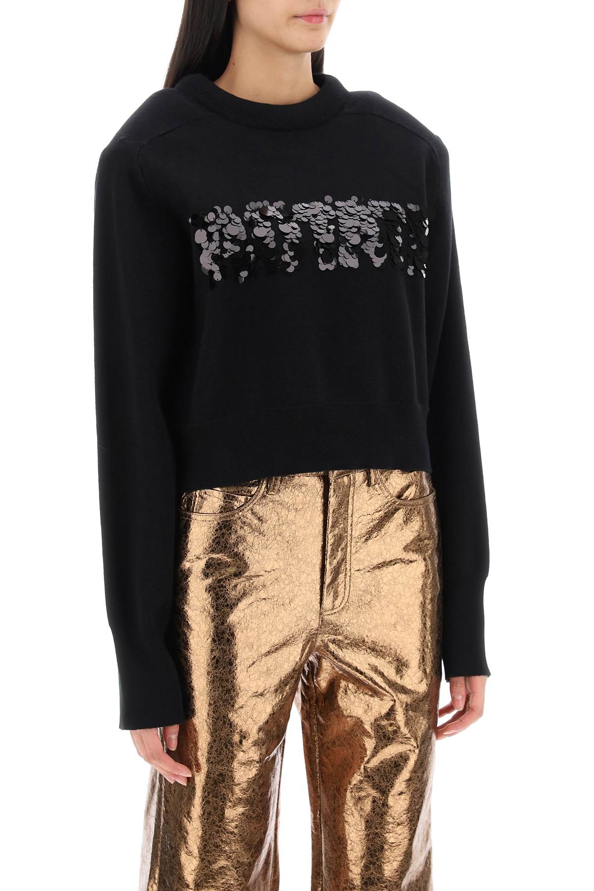 Rotate Rotate sequined logo knit sweatshirt