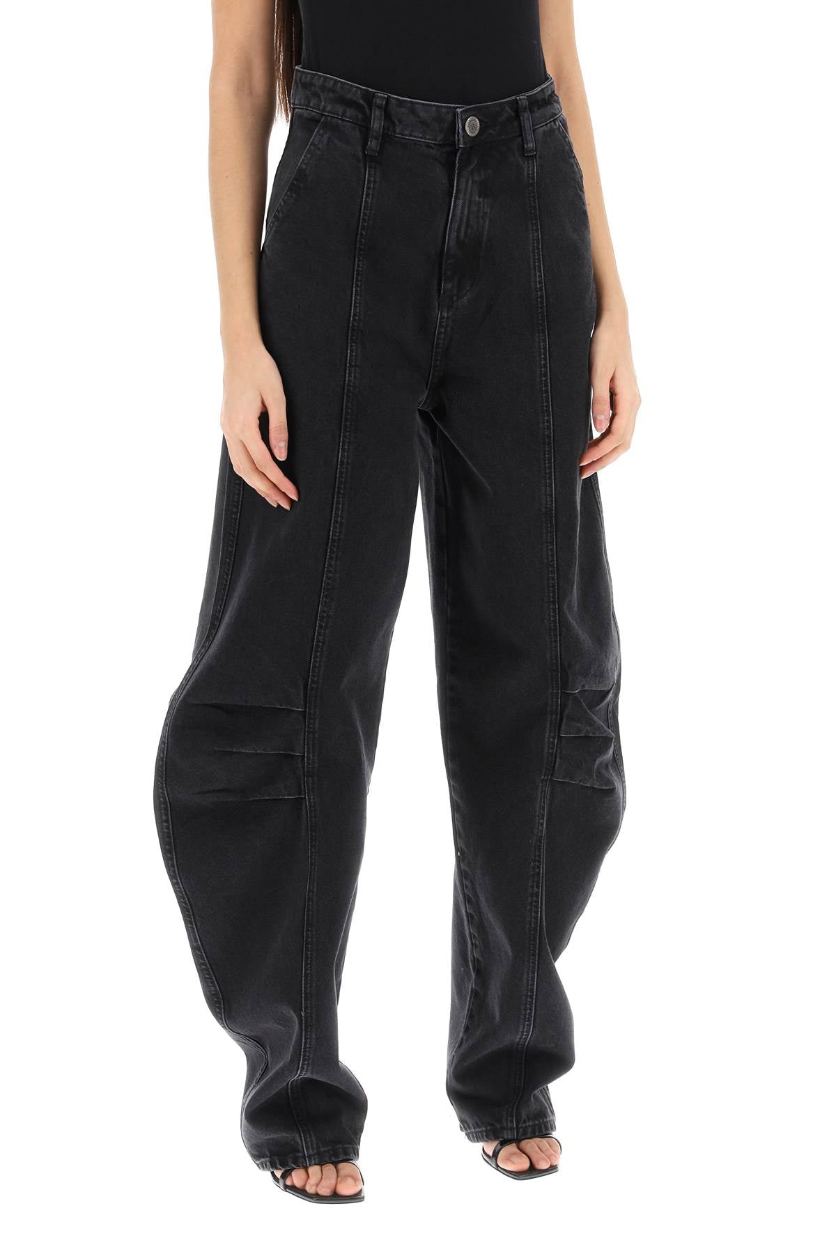 Rotate Rotate baggy jeans with curved leg