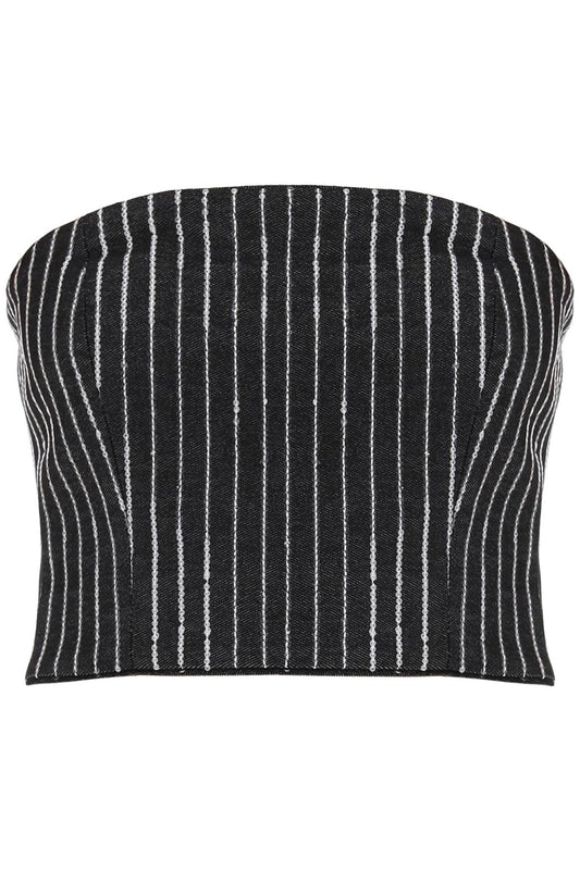 Rotate Rotate cropped top with sequined stripes