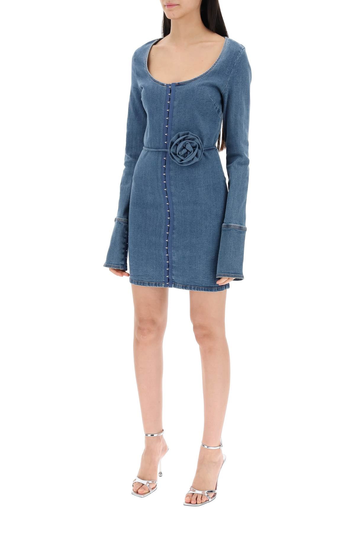 Rotate Rotate stretch denim scoop neck mini dress