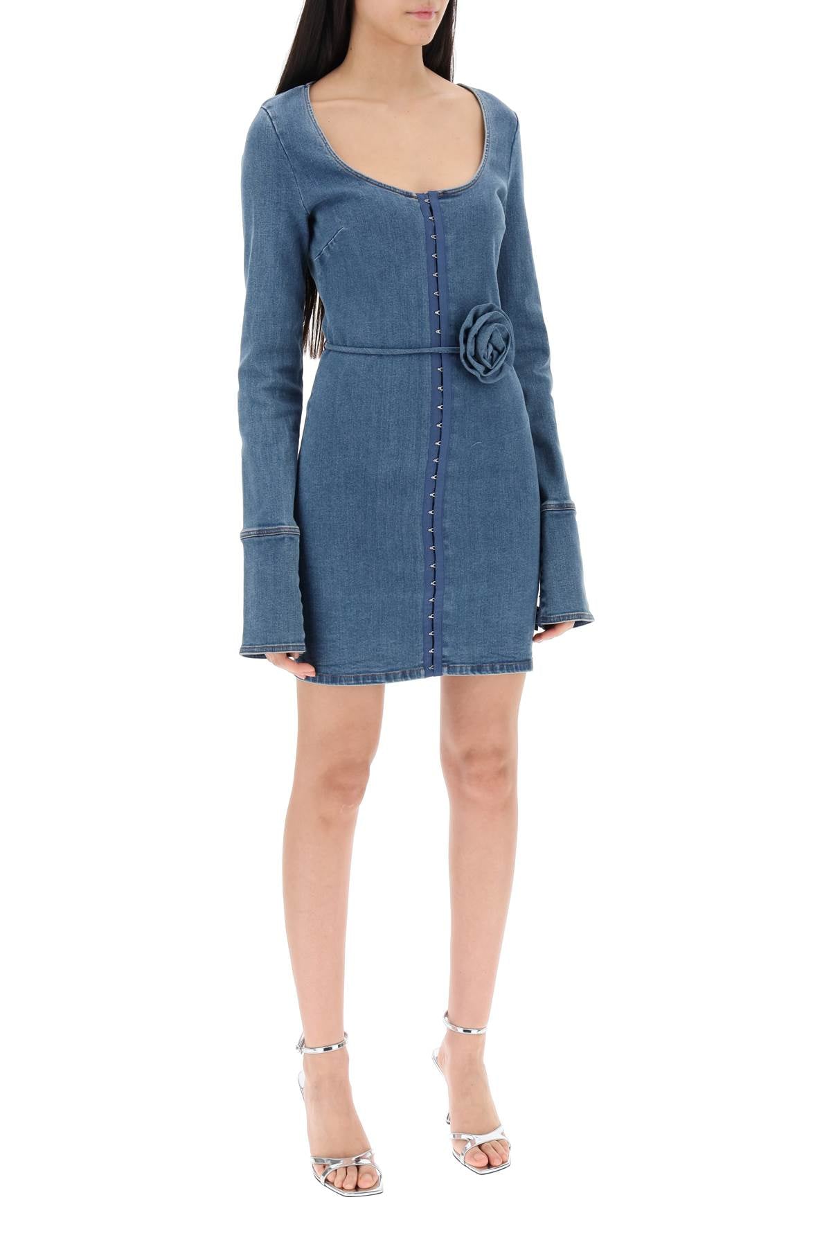 Rotate Rotate stretch denim scoop neck mini dress