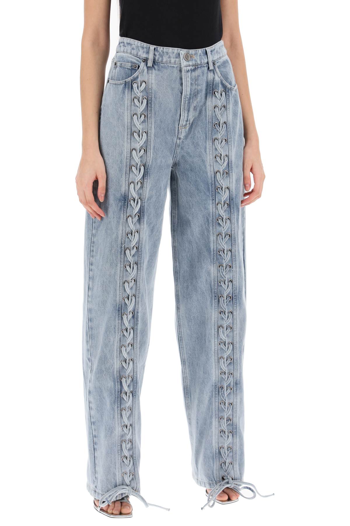 Rotate Rotate jeans with lace-up details