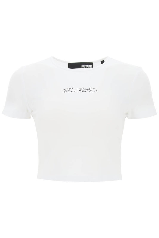 Rotate Rotate cropped t-shirt with rhinestone logo