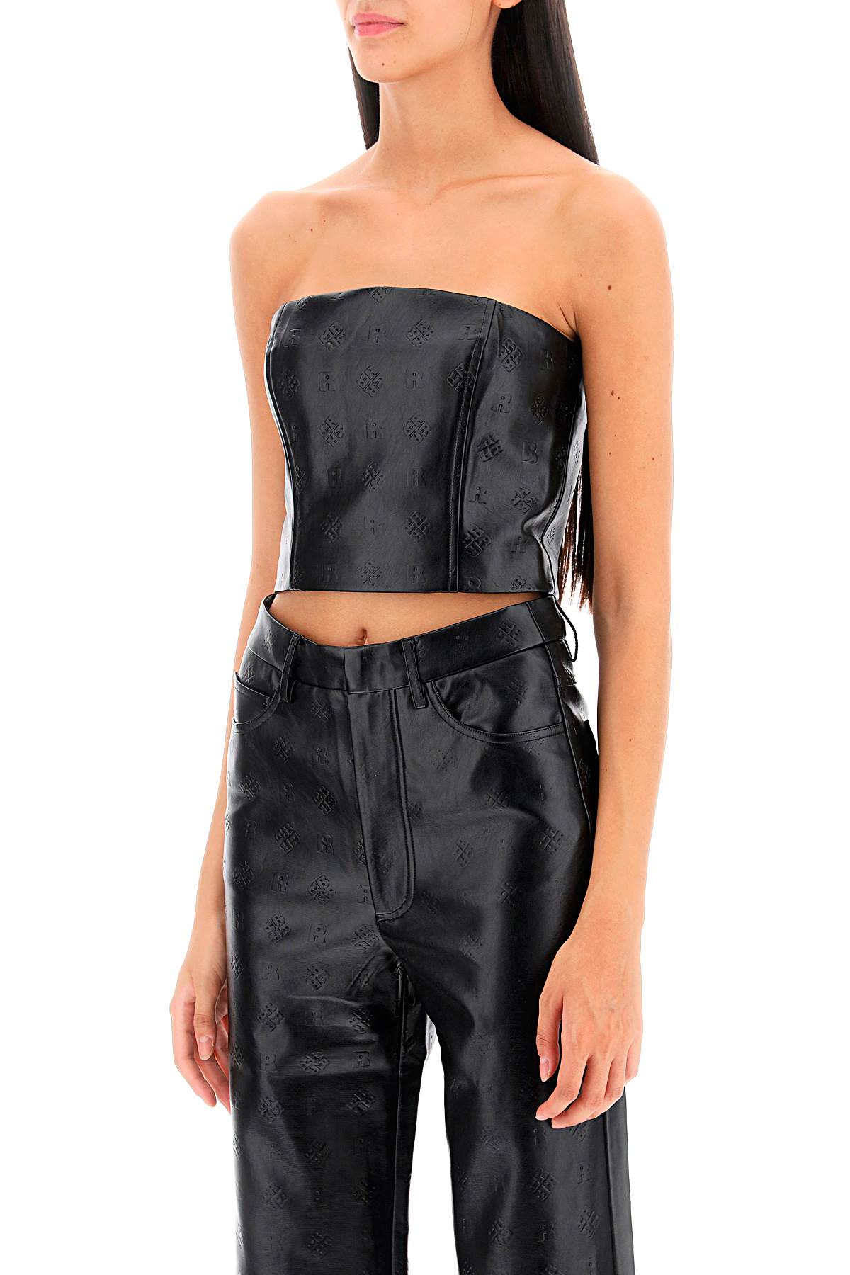 Rotate Rotate faux-leather cropped top