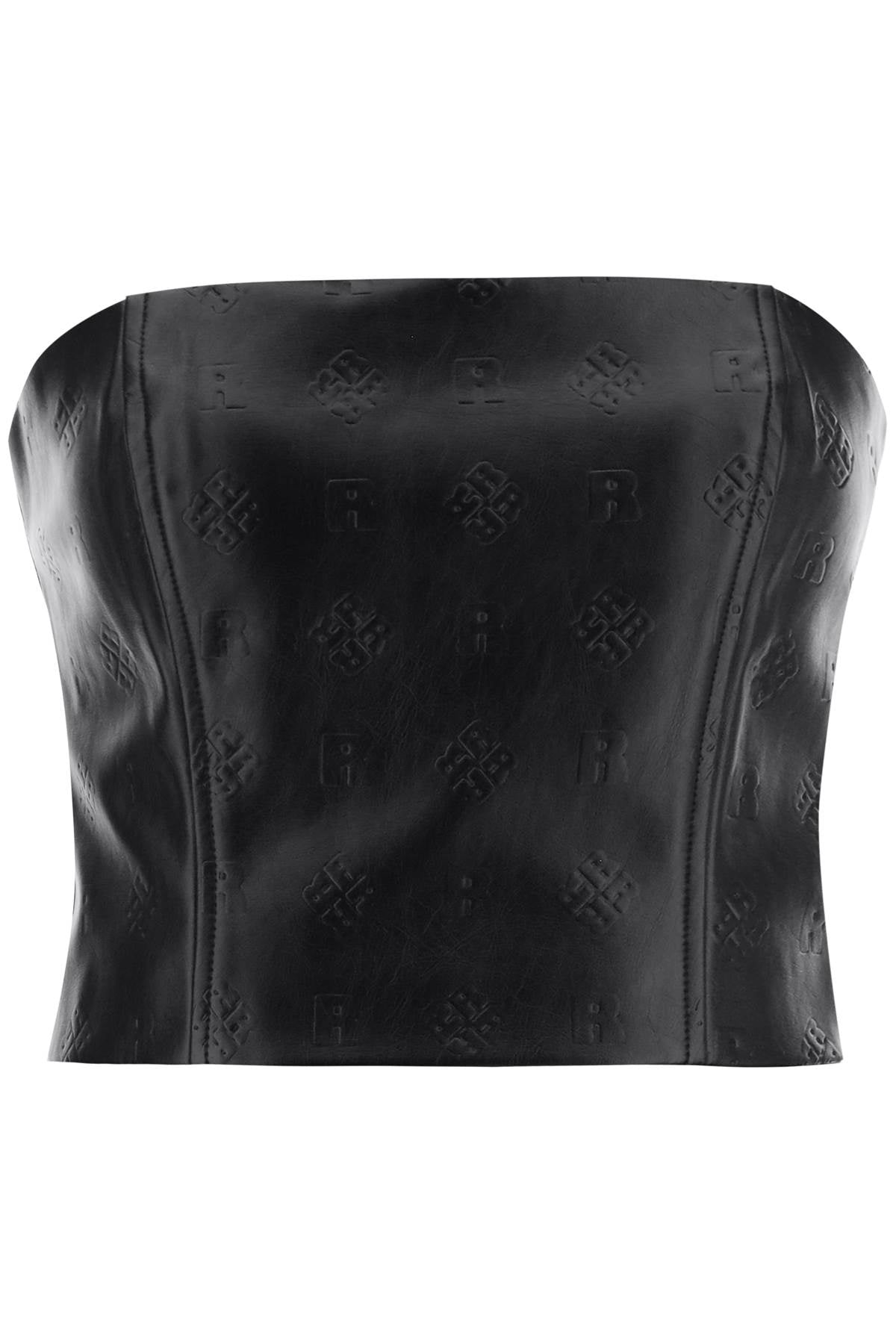 Rotate Rotate faux-leather cropped top