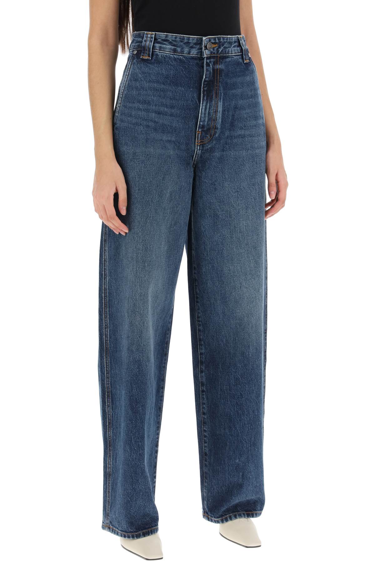 Khaite Khaite bacall wide leg jeans