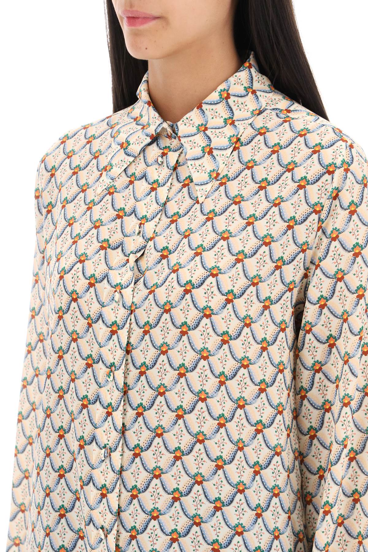 Etro Etro crepe de chine shirt with floralia motif