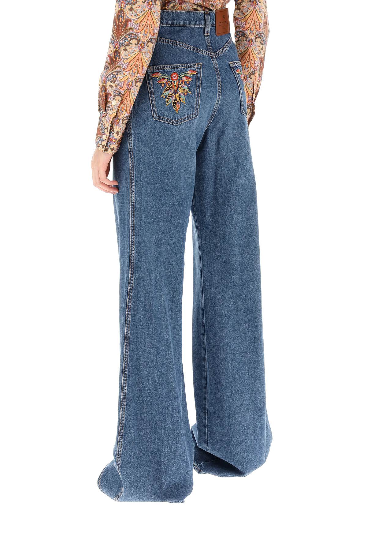 Etro Etro jeans with back foliage embroidery