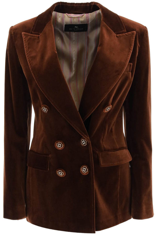 Etro Etro double-breasted velvet jacket