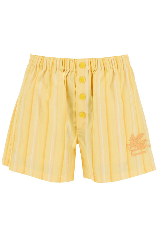 Etro Etro striped shorts with logo embroidery