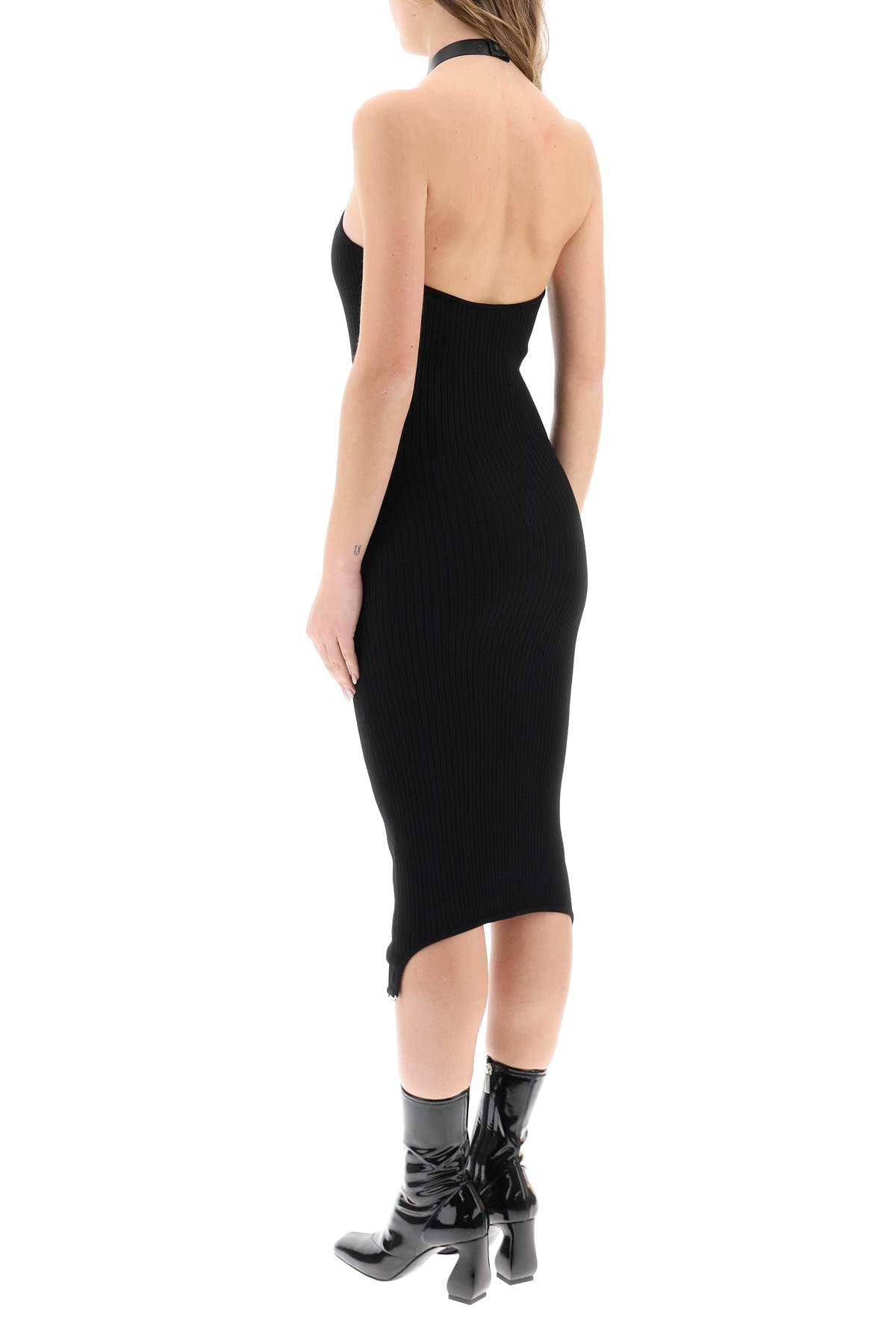 Courreges Courreges sheath midi dress in rib knit