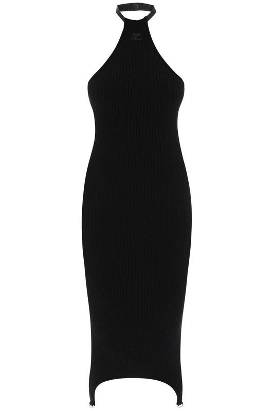 Courreges Courreges sheath midi dress in rib knit