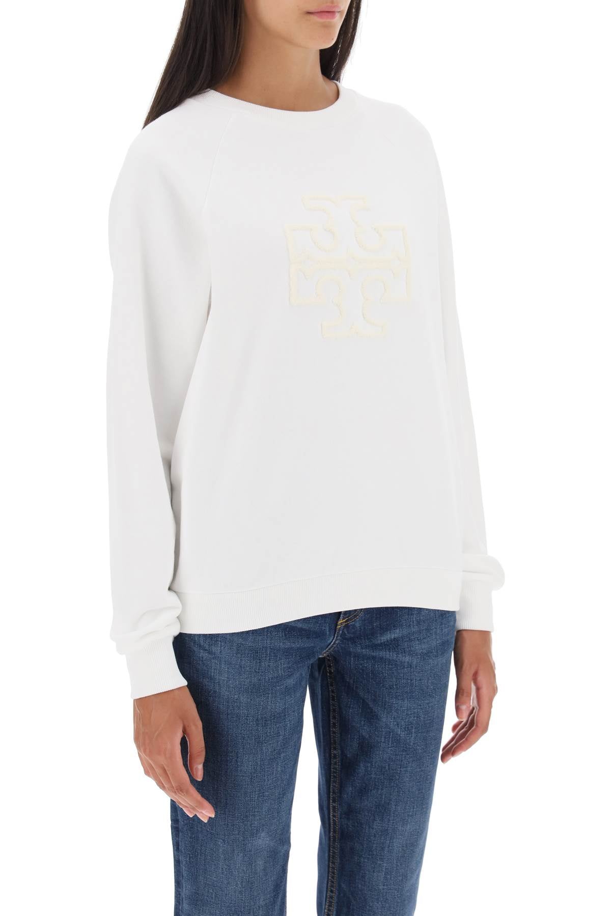 Tory Burch Tory burch crew-neck sweatshirt with t logo