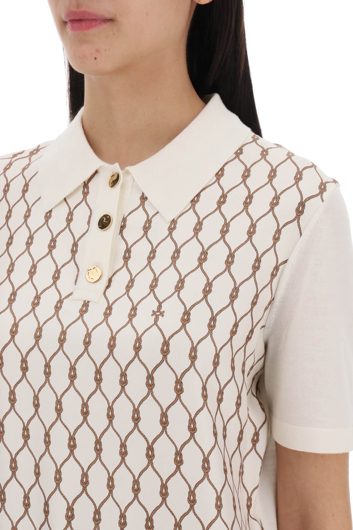 Tory Burch Tory burch merino wool and silk twill polo shirt