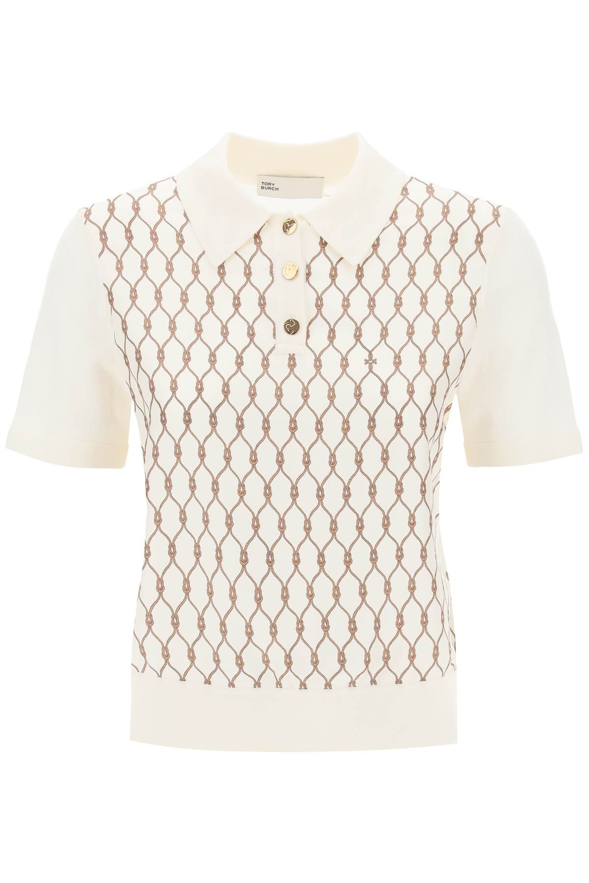 Tory Burch Tory burch merino wool and silk twill polo shirt