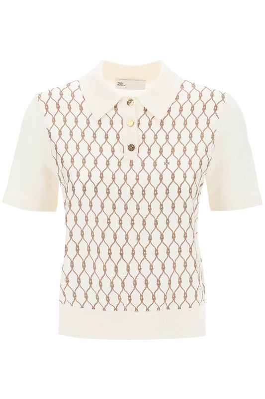 Tory Burch Tory burch merino wool and silk twill polo shirt