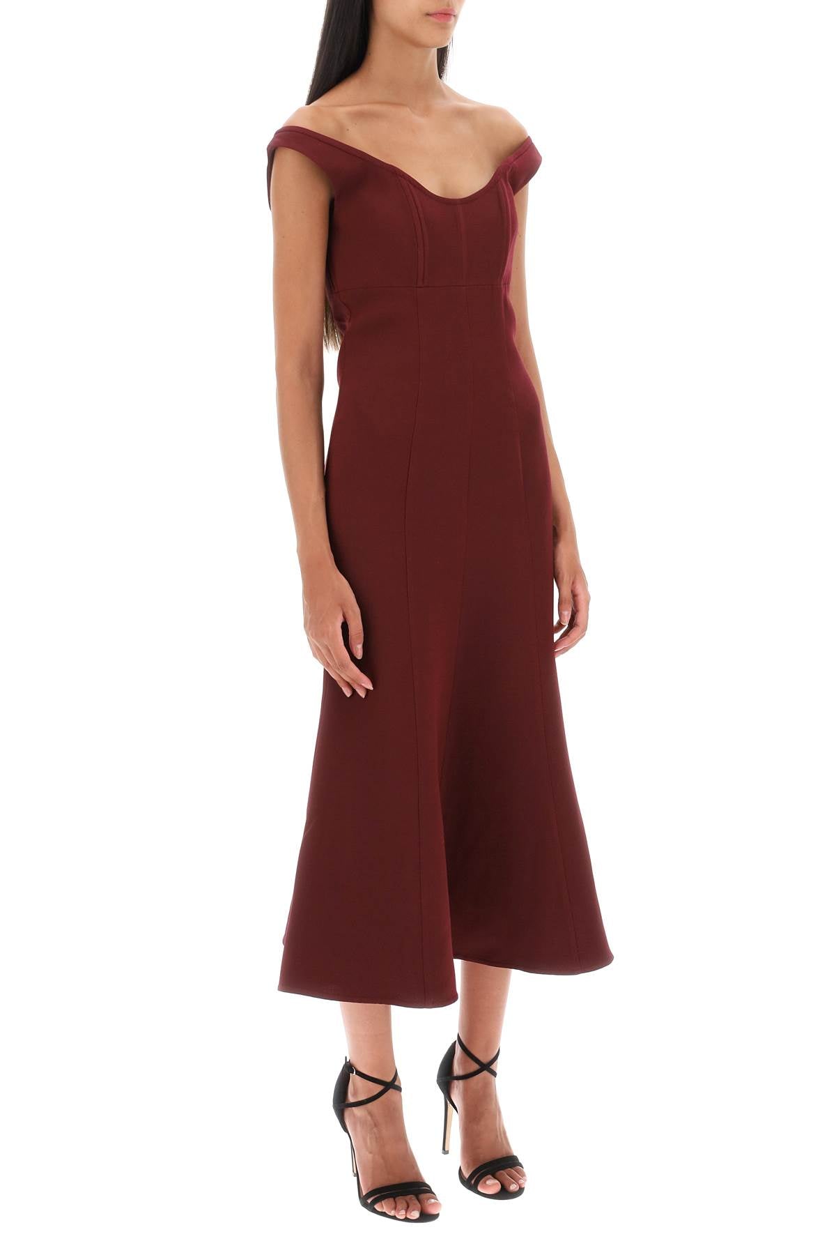 Roland Mouret Roland mouret wool silk off-the-shoulder midi dress