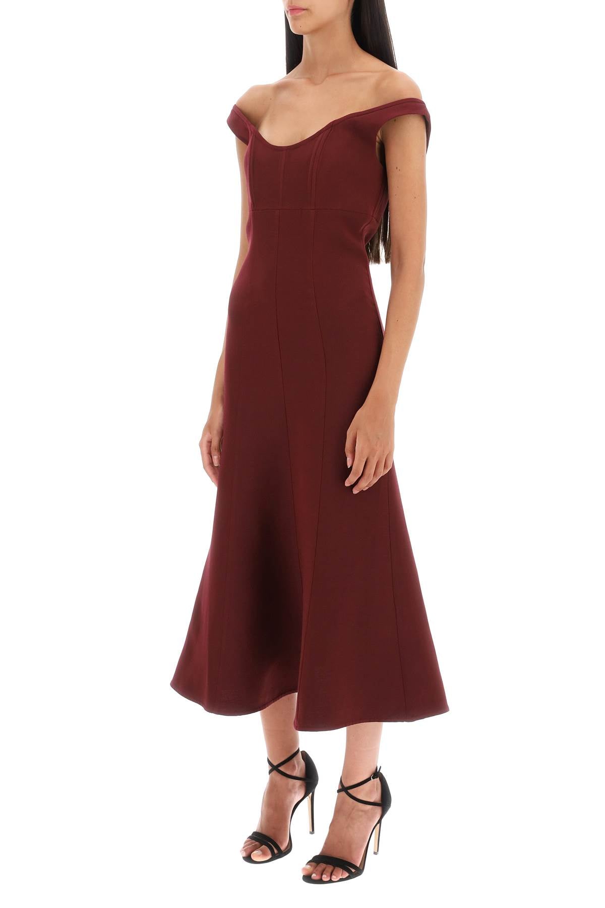 Roland Mouret Roland mouret wool silk off-the-shoulder midi dress