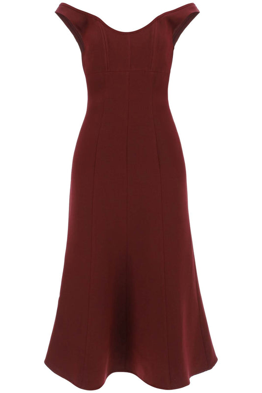 Roland Mouret Roland mouret wool silk off-the-shoulder midi dress