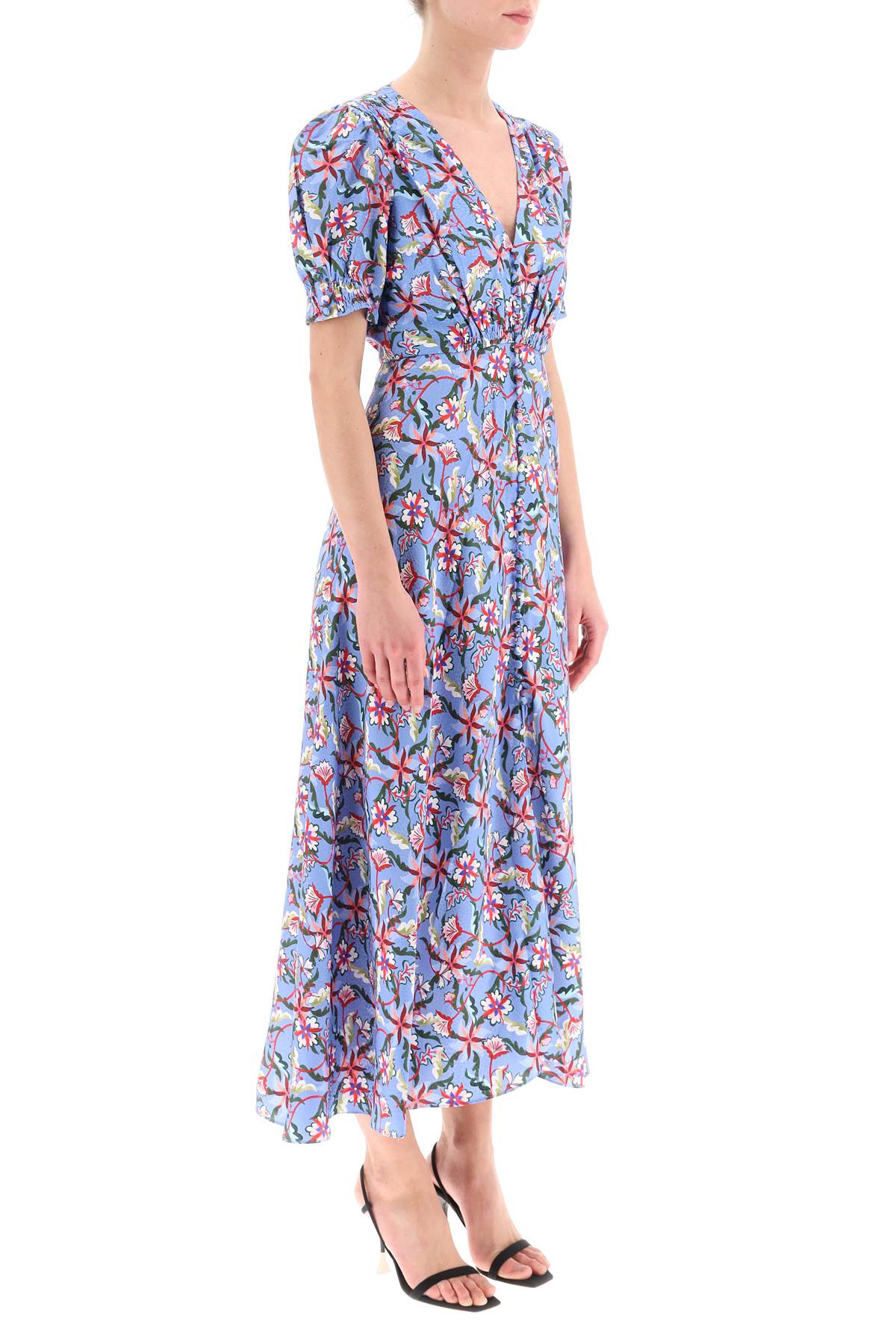 Saloni Saloni 'lea' long dress in printed silk