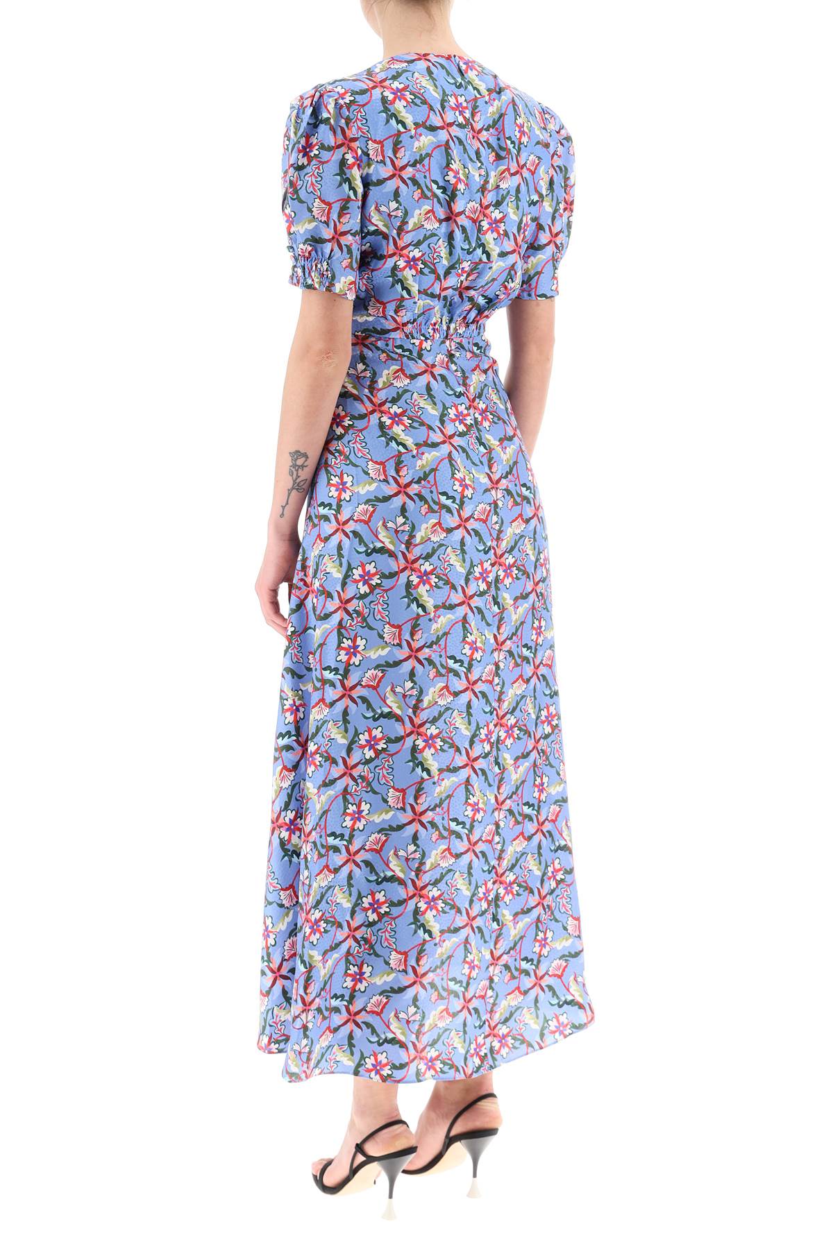 Saloni Saloni 'lea' long dress in printed silk