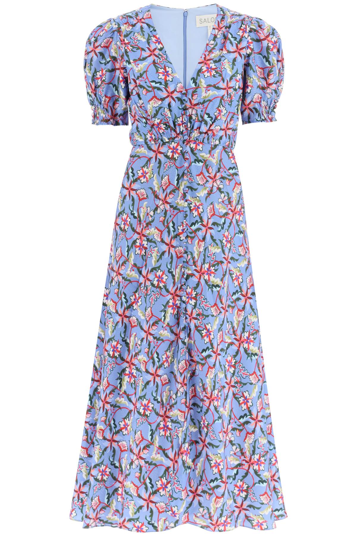 Saloni Saloni 'lea' long dress in printed silk