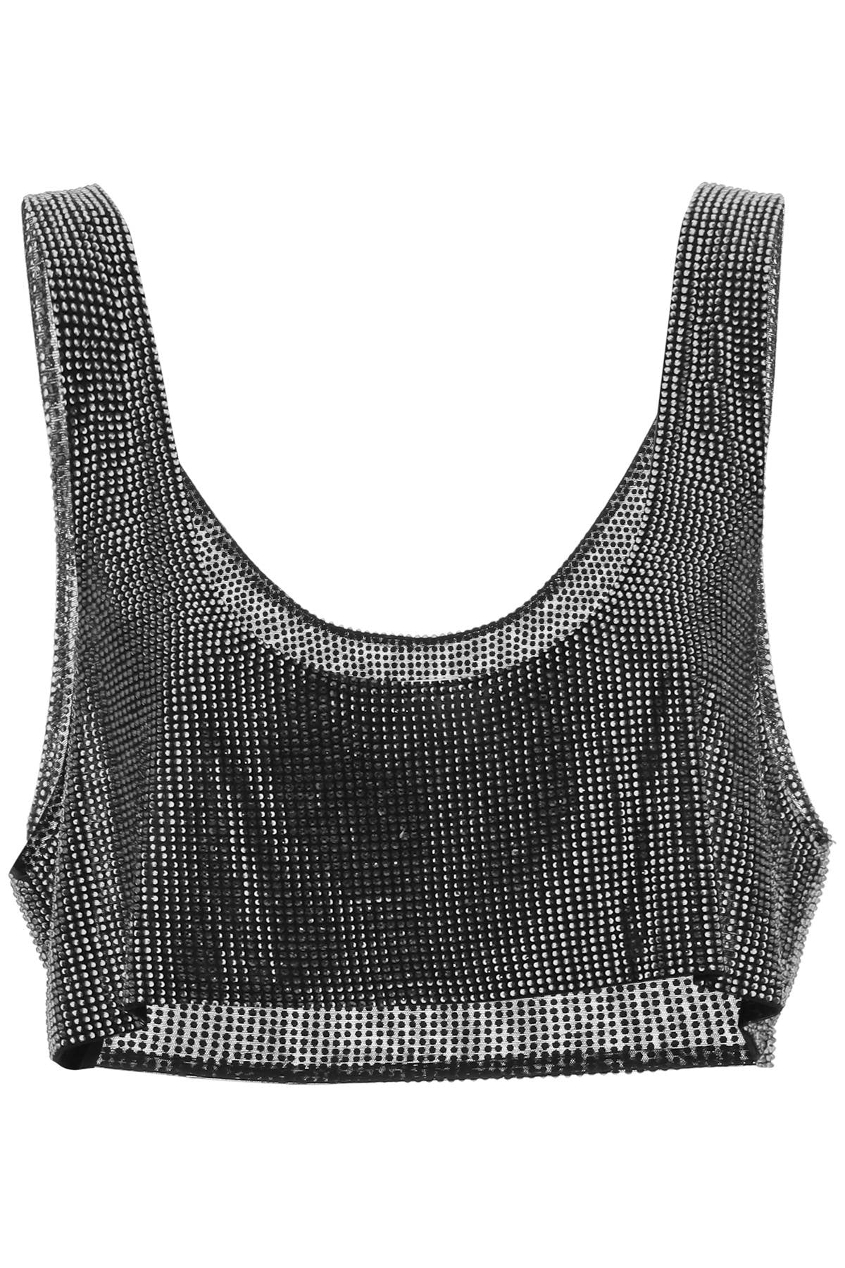 Giuseppe Di Morabito Giuseppe di morabito cropped tank top in rhinestone-studded mesh