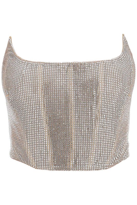 Giuseppe Di Morabito Giuseppe di morabito bustier top in rhinestone-studded mesh